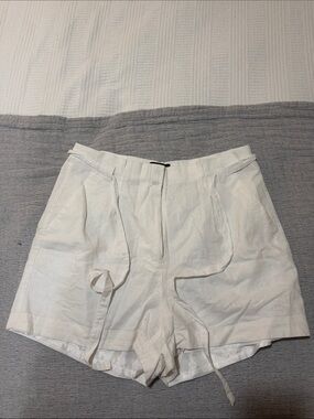 Express White High-Waist Tie-Waist Women’s Shorts